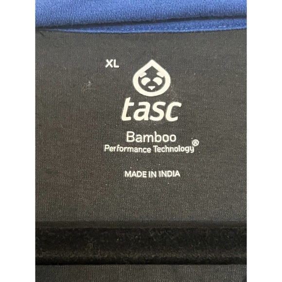 tasc 1/4 Zip Pullover Mens Medium Black Blue Bamboo Long Sleeve Shirt - Picture 5 of 8